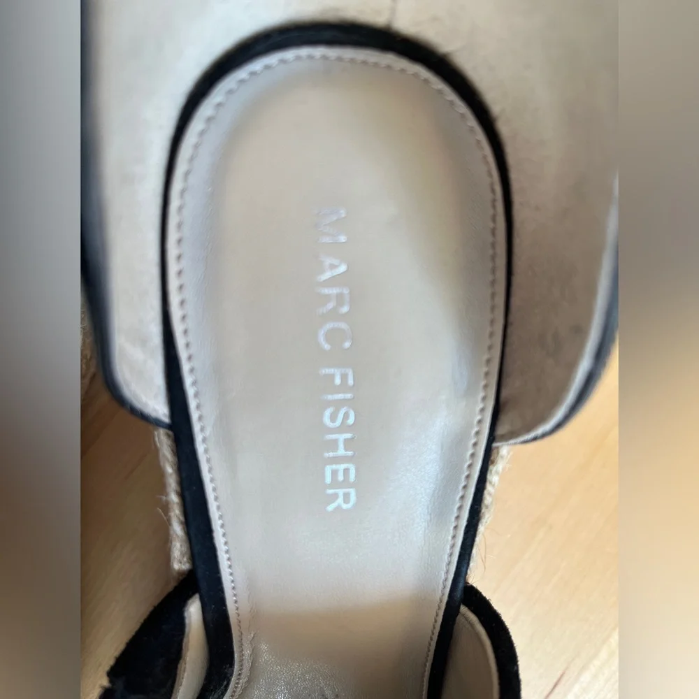 MARC FISHER Platform Espadrilles Suede & Leather Sandals Shoes Size 9.5 *EUC*